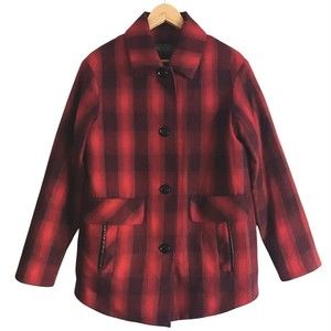 Pendleton Women's Wool Blend Red Plaid Jacket Coat Quilted Lining Button Up M